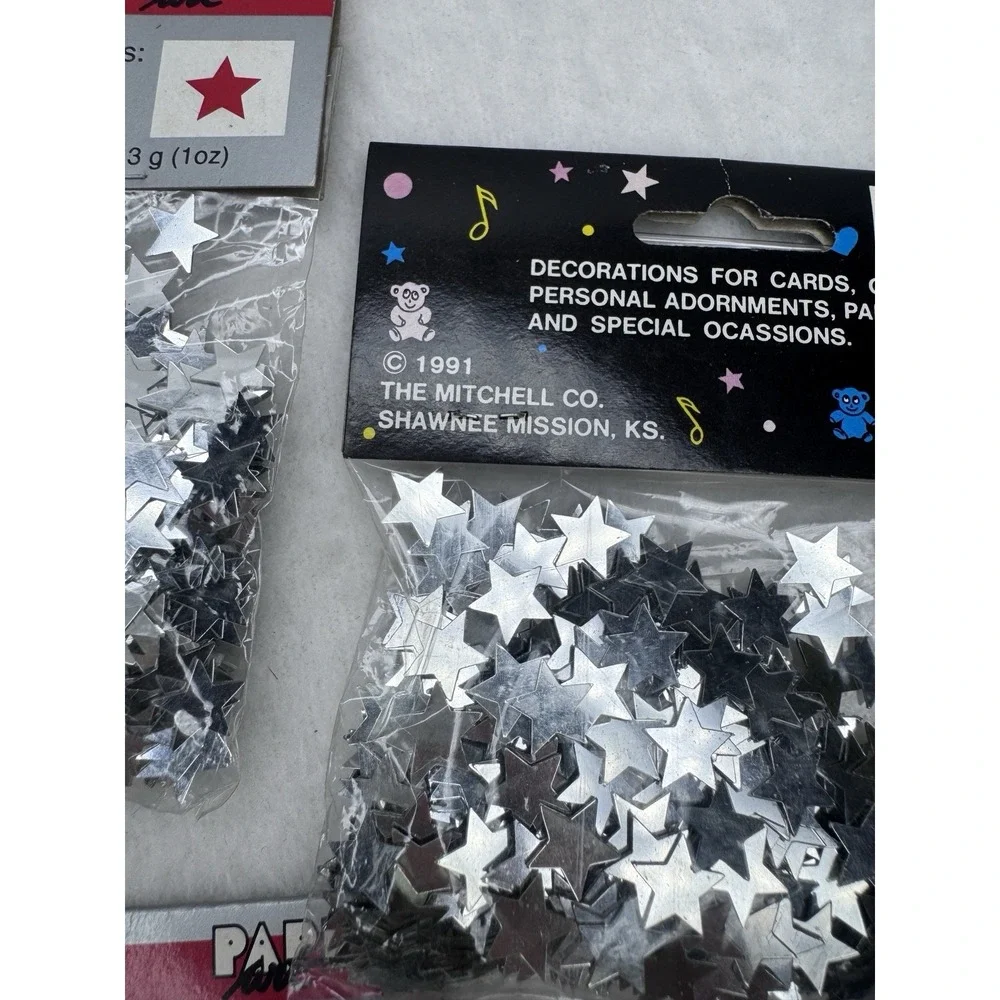 Star Confetti Lot 7 Packs Silver, Gold & Mixed Metallic Party Decorations